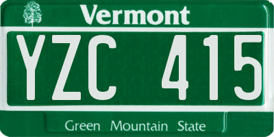 VT license plate YZC415