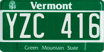 VT license plate YZC416