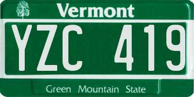 VT license plate YZC419