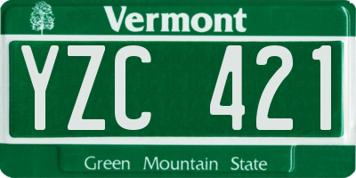 VT license plate YZC421