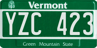 VT license plate YZC423