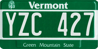 VT license plate YZC427