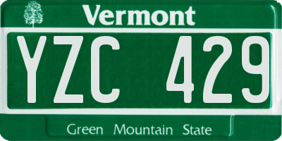 VT license plate YZC429