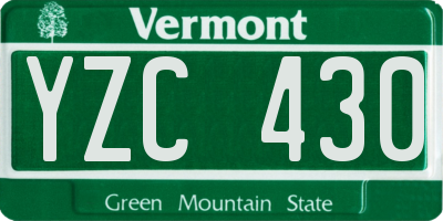 VT license plate YZC430
