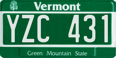 VT license plate YZC431