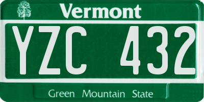 VT license plate YZC432