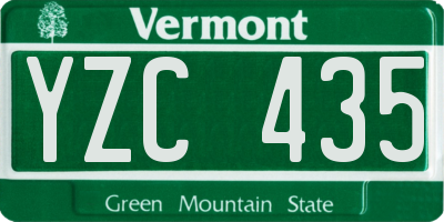 VT license plate YZC435