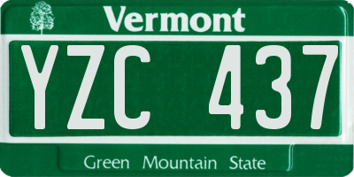 VT license plate YZC437