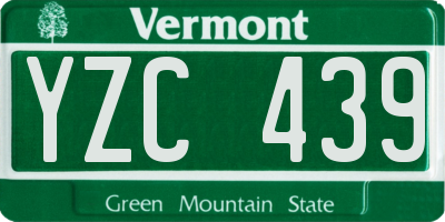 VT license plate YZC439