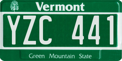 VT license plate YZC441