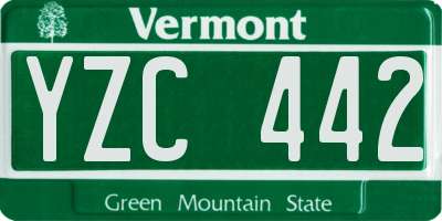 VT license plate YZC442