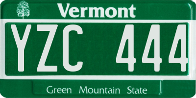 VT license plate YZC444