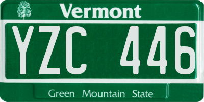 VT license plate YZC446