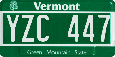 VT license plate YZC447