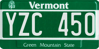 VT license plate YZC450