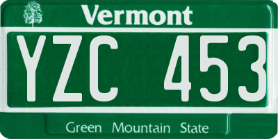VT license plate YZC453