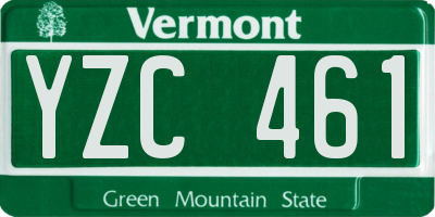 VT license plate YZC461