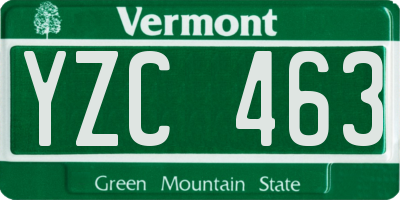 VT license plate YZC463