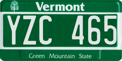 VT license plate YZC465
