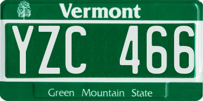 VT license plate YZC466
