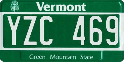 VT license plate YZC469