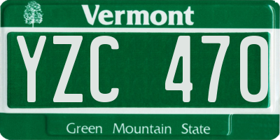 VT license plate YZC470