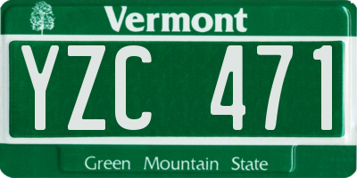 VT license plate YZC471