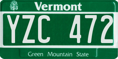 VT license plate YZC472