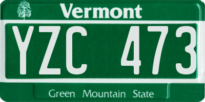 VT license plate YZC473