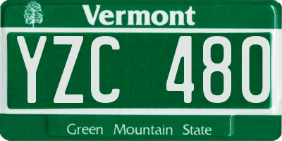 VT license plate YZC480