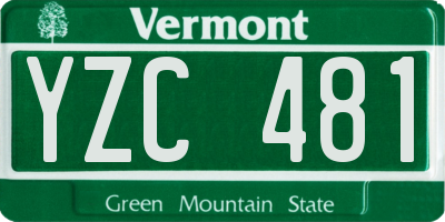 VT license plate YZC481