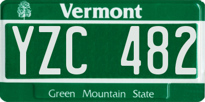 VT license plate YZC482