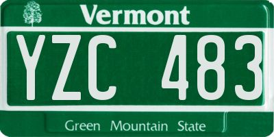 VT license plate YZC483