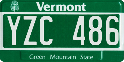 VT license plate YZC486