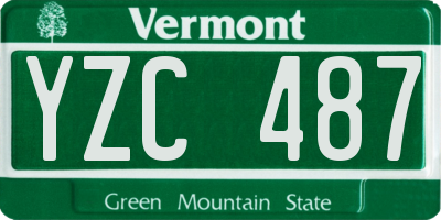 VT license plate YZC487