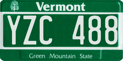 VT license plate YZC488