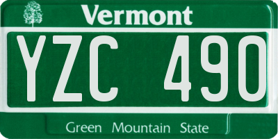 VT license plate YZC490
