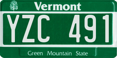 VT license plate YZC491