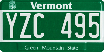 VT license plate YZC495