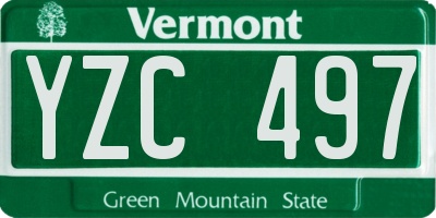 VT license plate YZC497