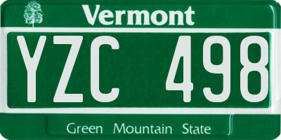 VT license plate YZC498