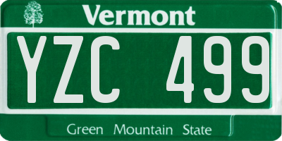 VT license plate YZC499