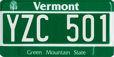 VT license plate YZC501