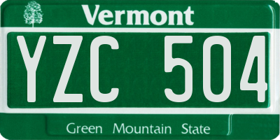 VT license plate YZC504