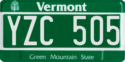 VT license plate YZC505