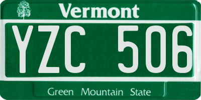 VT license plate YZC506