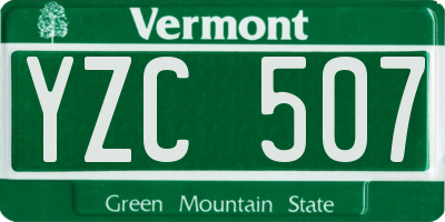 VT license plate YZC507