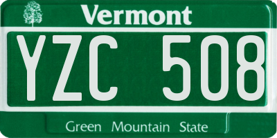 VT license plate YZC508