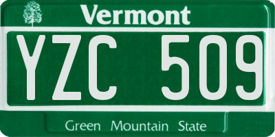 VT license plate YZC509