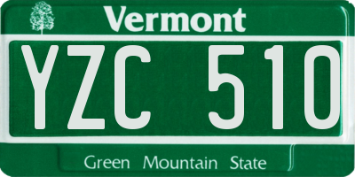 VT license plate YZC510